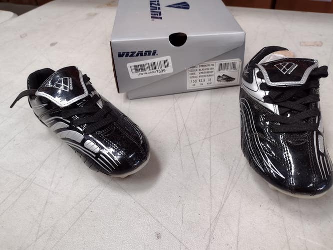 Vizari Striker FG Soccer Shoe | Black/Silver Size 12 | VZSE93290Y-12
