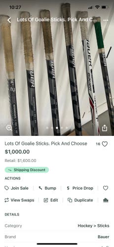 Bauer 27” goalie stick