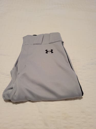 Under Armour Men's Gameday Vanish Piped Baseball Pants, Grey and Black Piping