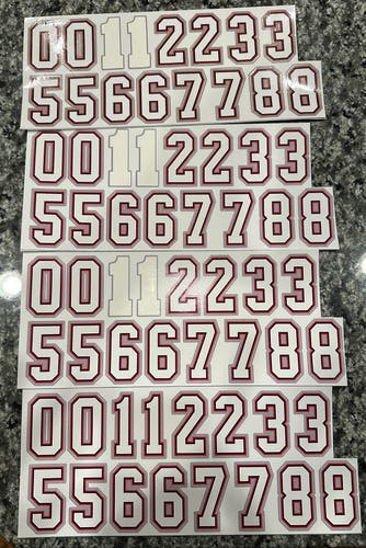 New helmet number stickers 4 partial sets