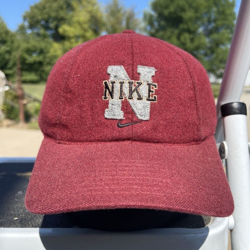 Nike Swoosh Hat Baseball Cap Red Blank Logo Running Gym Active