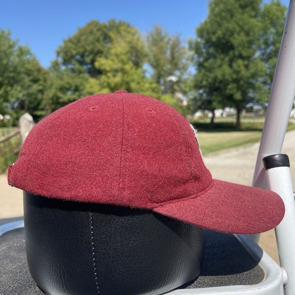 Vintage Nike Strapback Swoosh Logo Red Maroon Embroidered Check Spellout  Hat Cap | SidelineSwap