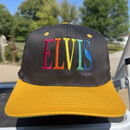 Vintage Elvis Presley Rainbow Spellout Snapback Hat