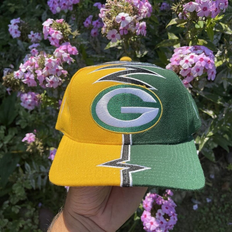 Vintage 90s Green Bay Packers Starter Shock Wave Strapback Hat NFL Wool Blend