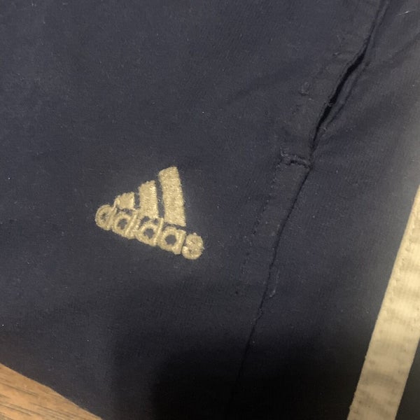Adidas Vintage Team Sports Travel Windbreaker Three Stripe Pants Blue White Sz L