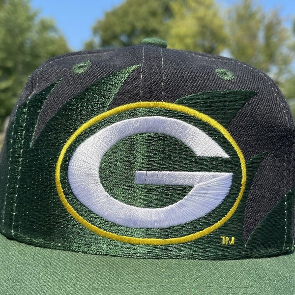 Vintage 90s Green Bay Packers SHARKTOOTH Snapback Hat Logo