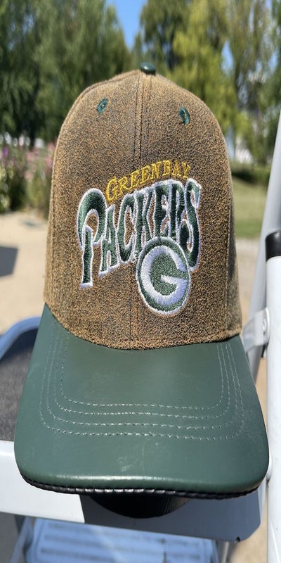 Vintage Reebok Leather Green Bay Packers NFC Strapback Hat Cap USA