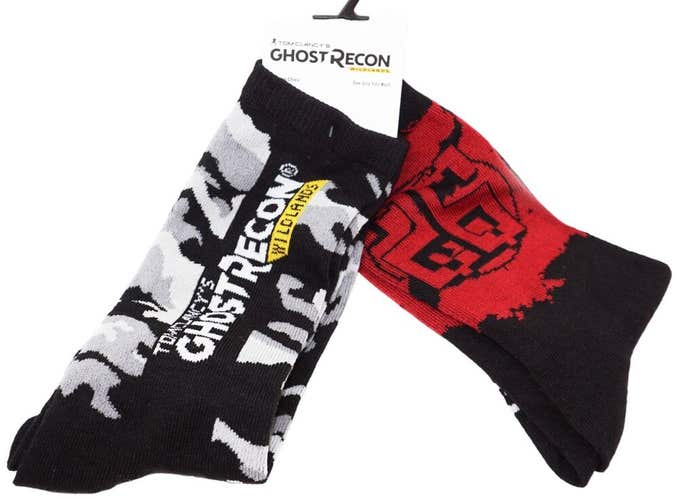 2 PC Tom Clancys Ghost Recon Wildlands Socks - Size 6-12 Ubisoft 2017 - Style 2