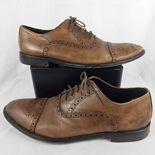 To Boot New York Shoes Mens Brogue Cap Toe Leather Oxford Conjac Brown Mens 13D