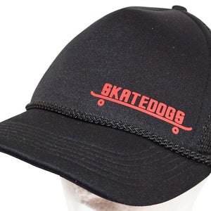 Vintage Skatedogs Skateboard Theme Black Trucker Hat - Adult One Size Fits Most