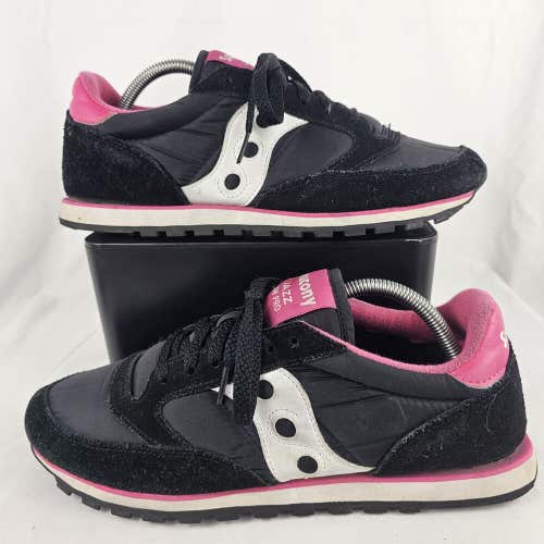 Saucony Women's Running Shoes Sneakers Jazz Low Pro Black Hot Pink White SZ 11