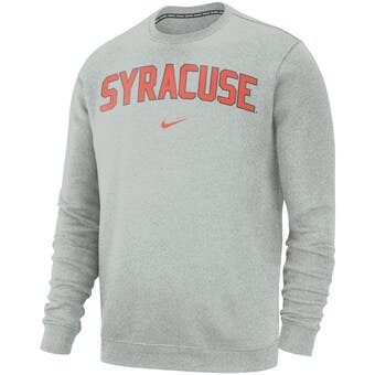 NWT nike men's Large nike Syracuse orange Club logo Fleece crew sweatshirt FTBL