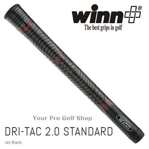 The Next Generation Winn Dri-Tac 2.0 Jet Black Standard Size Golf Grip 52DT-JBK