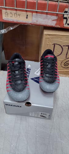 Vizari Kids Bolt FG Outdoor Firm Ground Soccer Shoes | Black/Red/Silver Size 6 | VZSE93373J-6