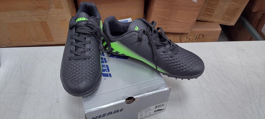 Vizari Men's Santos TF Turf Soccer Shoes | Black/Green Size 9 | VZSE93396M - 9
