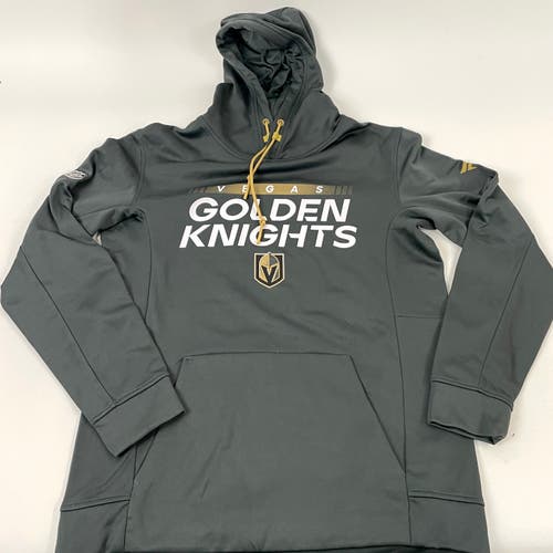 Brand New Grey Fanatics Pro Team Issued Hoodie with Hood Tie | Vegas Golden Knights