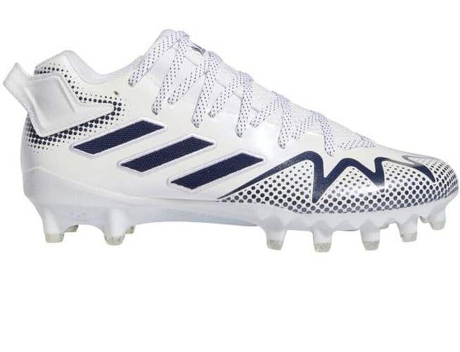new men’s size 10 Adidas Freak 22 team football/lacrosse cleats white/purple GY0432
