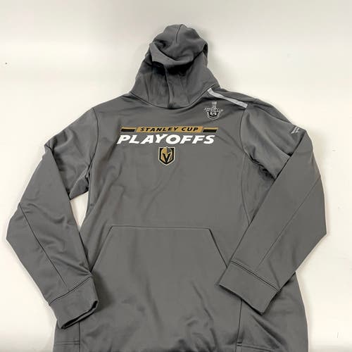 Brand New Grey Fanatics Team Issued Staley Cup Playoffs Hoodie | Vegas Golden Knights | Senior Large