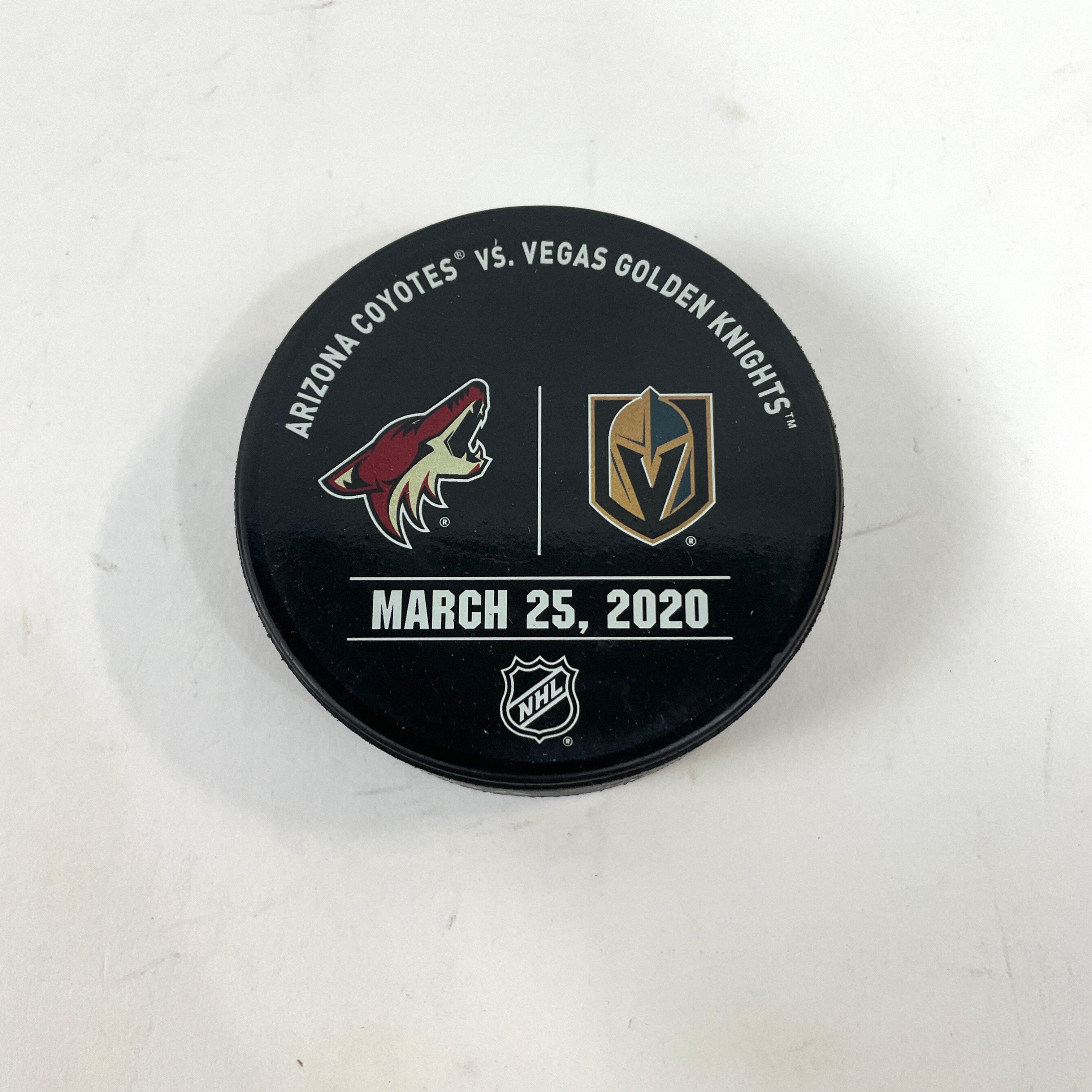 NHL Vegas Golden Knights Los Angeles Kings Game Used Warm Up Puck -  February 5, 2021