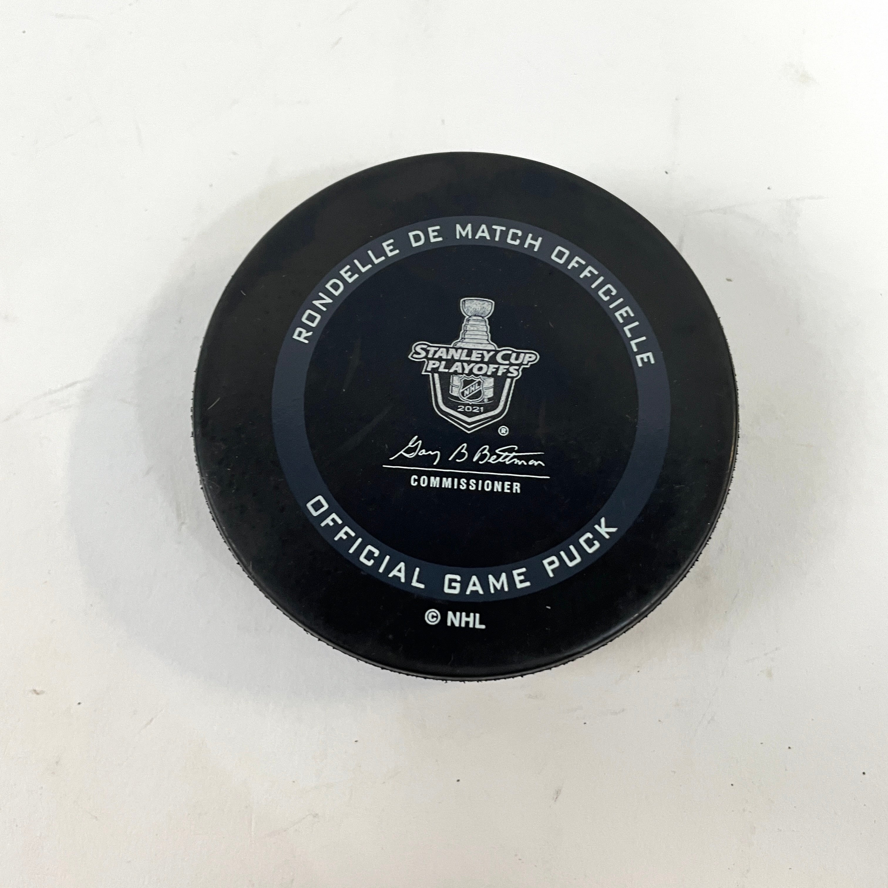 Game Used Colorado Avalanche Offical Warm-Up Puck Vs. Vegas 1/2/2023