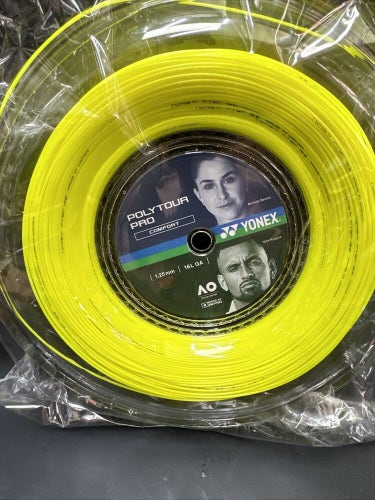 Yonex Poly Tour Pro 16L 1.25mm Tennis Strings 200M Reel flash yellow