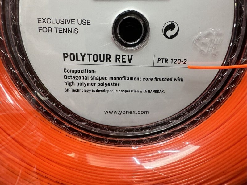 Yonex Poly Tour Rev 17 Tennis String Reel. 120 Orange 1.20mm. Full 200m  656ft.