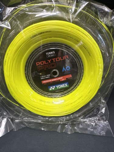 Yonex Poly Tour Pro 16g 1.30mm Tennis Strings 200M Reel flash yellow