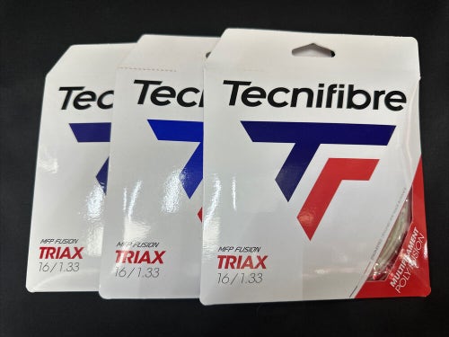 Tecnifibre Triax 16 Gauge 1.33mm Tennis String NEW Natural (3 pack)