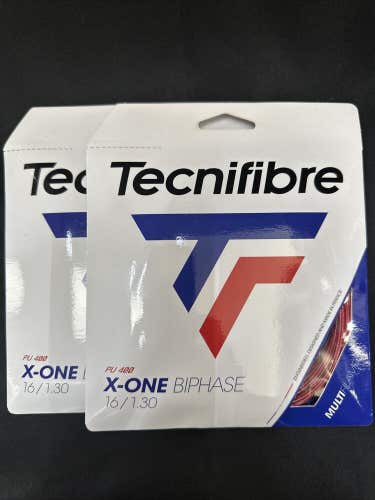Tecnifibre X-One Biphase 16g Tennis String Red (2 pack)