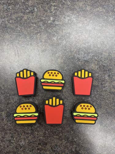 **NEW** LOT OF 6 “Hamburger & Fries“ VIBRATION DAMPENERS FOR TENNIS RACQUETS