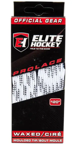 New Elite Hockey WAXED Molded Tip Laces [Size Yth 8 - Jr 3/72"] (4- Pack: White)