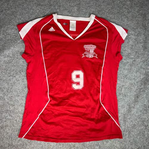 Sacred Heart Pioneers Womens Jersey Large Adidas Red White NCAA Volleyball 9