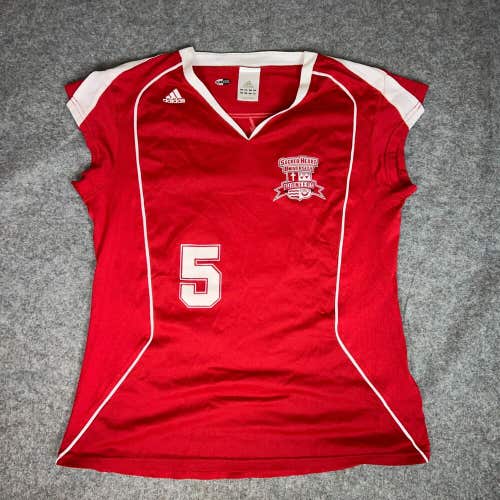 Sacred Heart Pioneers Womens Jersey Large Adidas Red White NCAA Volleyball 5