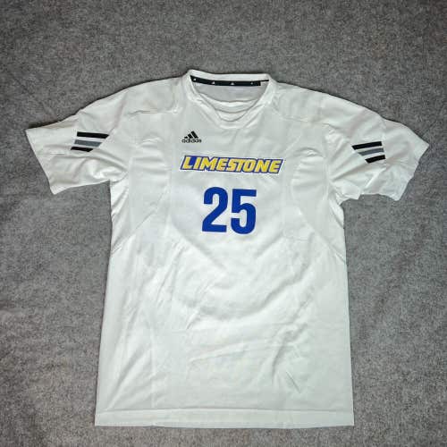 Limestone Saints Mens Jersey Medium White Blue Short Sleeve Top NCAA Soccer 25