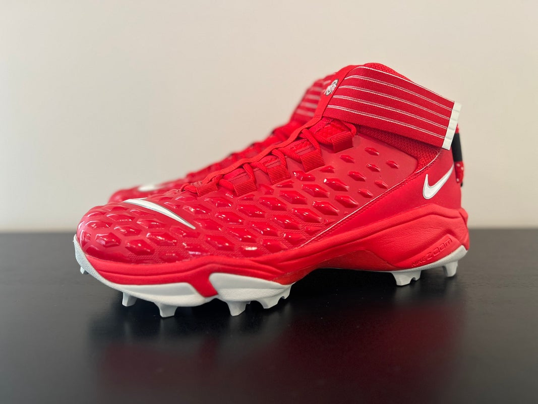 Size 15 Nike Force Savage Pro 2 Shark Ohio State PE Football Cleats Red NEW