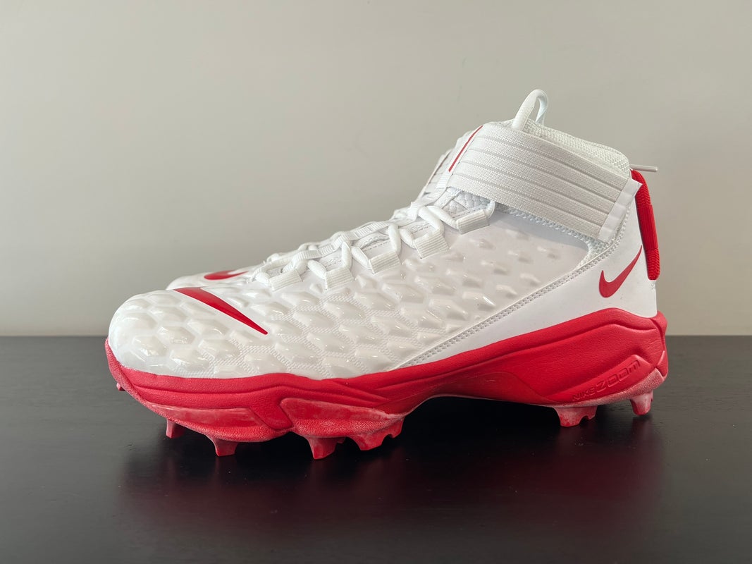 Nike Force Savage Pro 2 Shark Promo Linemen Football Cleats White Red Size 15