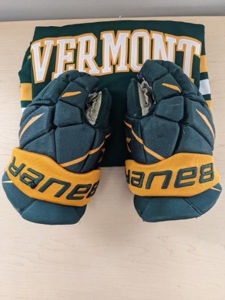 Used Vermont Bauer Vapor 2X Pro Gloves 13" Pro Stock & Game Used Jersey