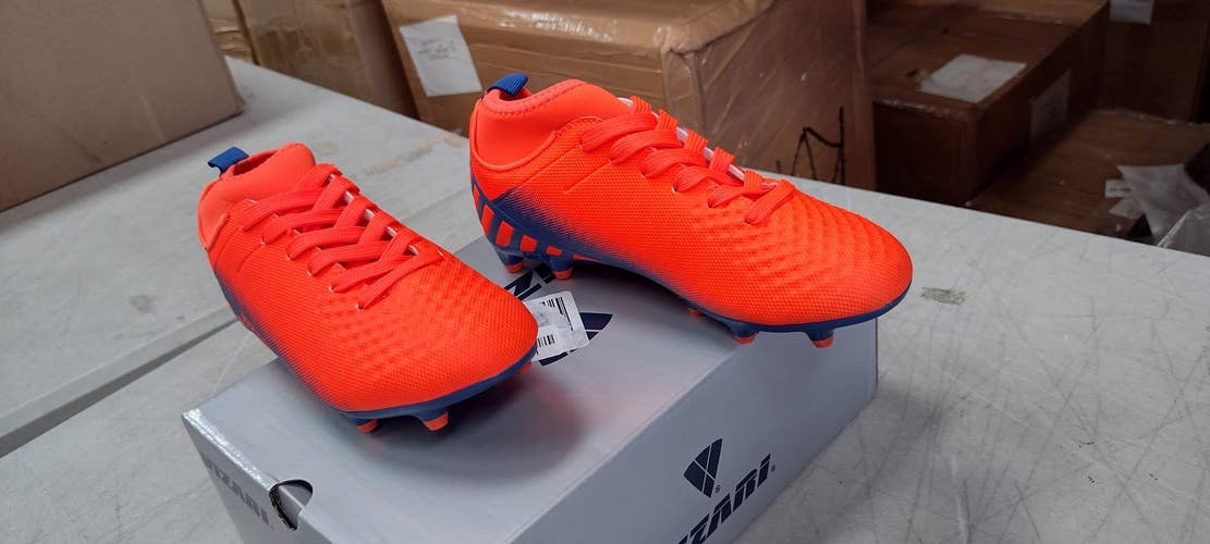 Vizari Kids Santos MC JR Outdoor Firm Ground Soccer Shoes | Orange/Blue Size 1.5 | VZSE93398J-1.5