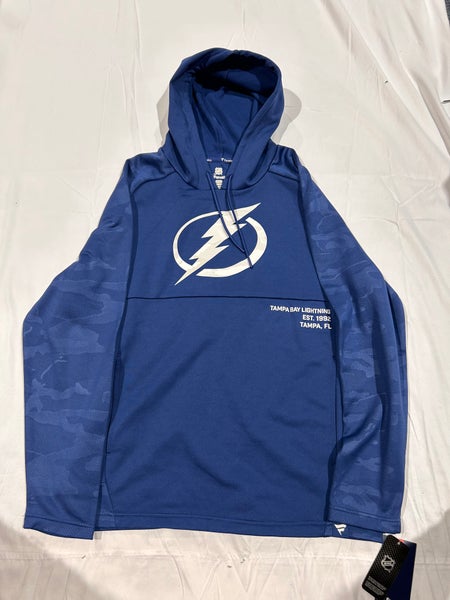 New Blue Adidas Tampa Bay Lightning Big Logo Hoodie XL & L