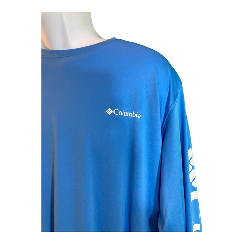 NWT Colombia Sportswear Company Men’s Blue Omni- Shade Sun Protection Shirt.