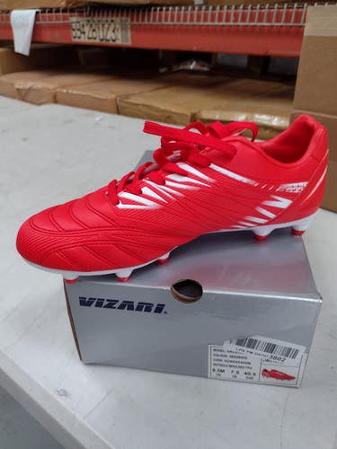 Vizari Men's Valencia FG Firm Ground Soccer Shoes | Red/White Size 9.5 | VZSE93405M-9.5