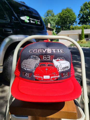 Vintage Rare Black Corvette 53 63 78 Models Trucker Foam Mesh Promo Hat Snapback