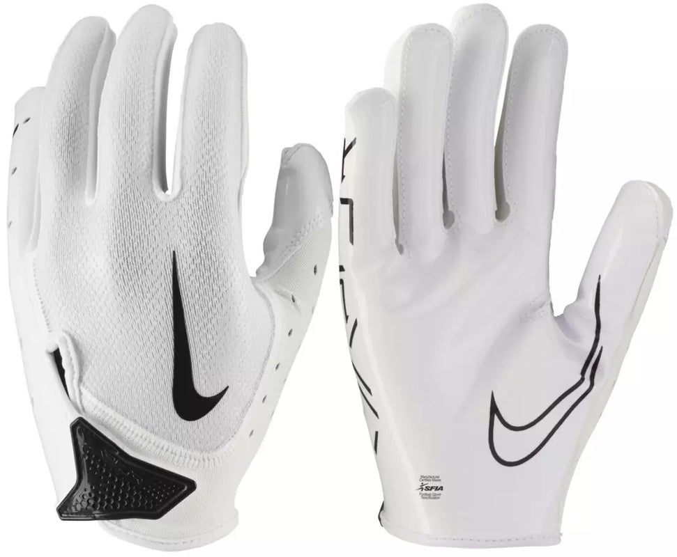 Nike Vapor Jet Miami Dolphins Football Gloves White Orange Teal SZ  (PGF677-151)