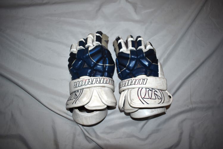 Warrior MD4 Lacrosse Gloves, White/Blue