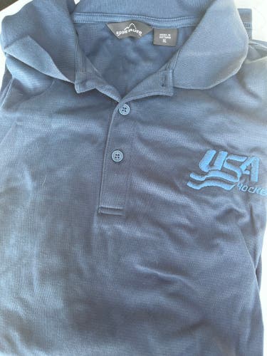 Short sleeve USA Hockey Blue Polo XL