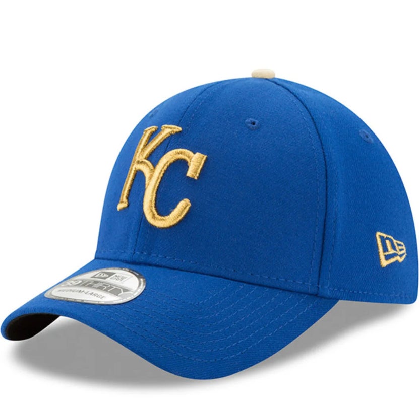 2023 Kansas City Royals New Era 39THIRTY M/L MLB Gold Logo Stretch Flex Cap Hat