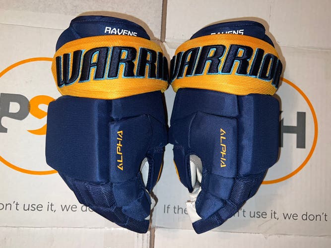 New Navy Gold Warrior Alpha Gloves Pro Stock 13”
