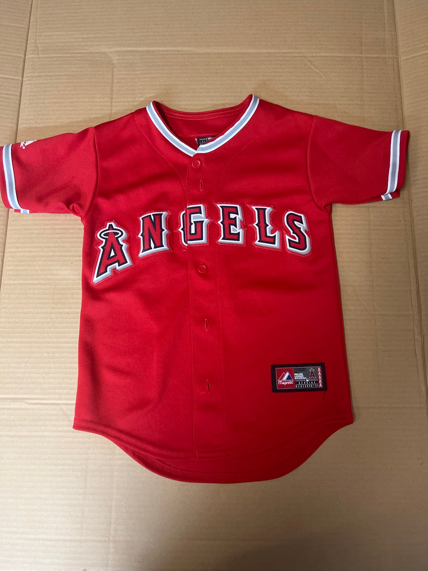 Majestic, Tops, Classic Womens Mlb Los Angeles Angels Jersey Button Down  Hunter 48 L