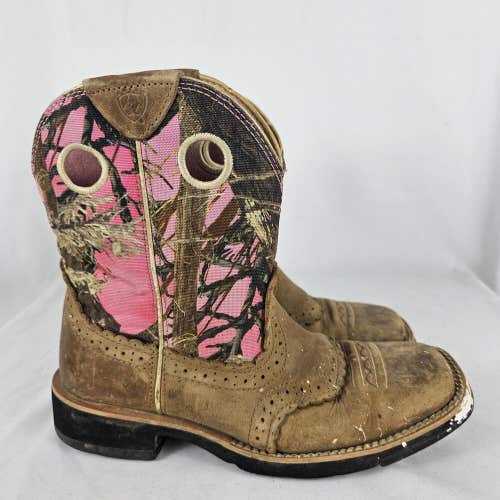 Ariat Womens Size 5.5B Brown Pink Camo Timber Cowgirl Western Boots 10007977
