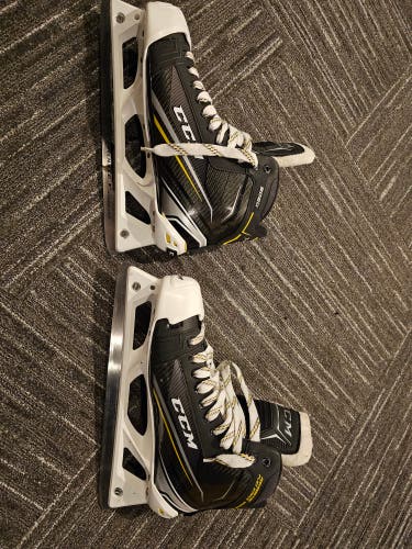 Senior Used CCM Tacks 9060 Hockey Goalie Skates Regular Width Size 11.5 Superfeet insoles